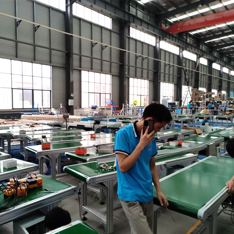 Custom controllable speed green PVC belt conveyor assembly line production line transmission line