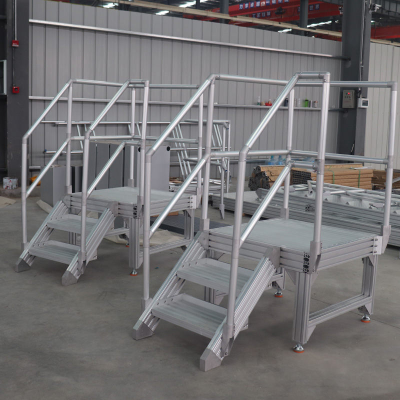 Industrial aluminum alloy platform ladder Maintenance platform aluminum profile stepping platform system fixed escalator across the bridge