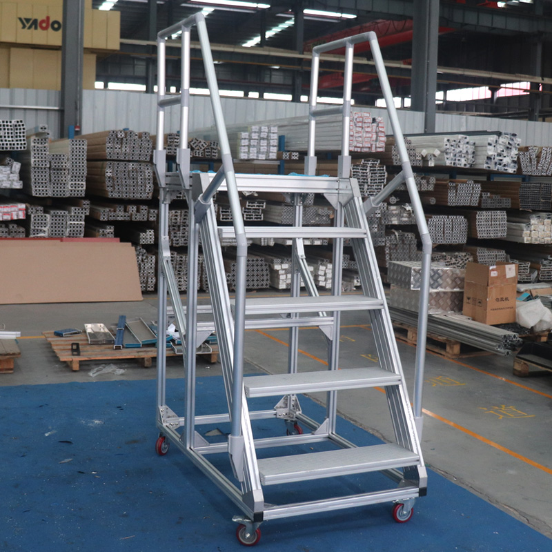 Customized Aluminum Alloy Profile Aircraft Maintenance and Repair Climbing Industrial Ladder Stairs Working Platform Stepping System